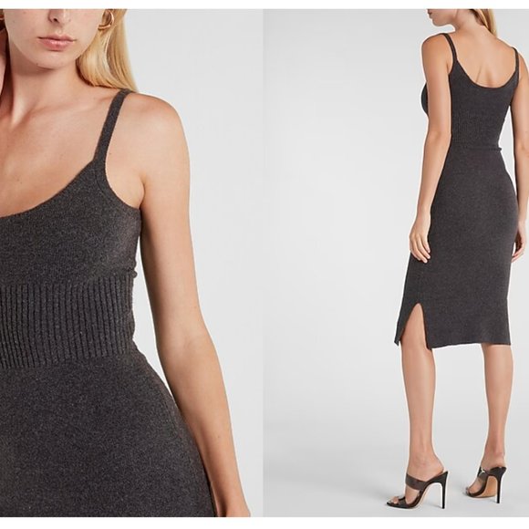 EXPRESS Ribbed Sweater Midi Dress - Picture 2 of 6